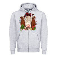 Heather Grey Christmas Hereford Zipper Hoodie - JahusDesignShop