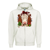 Oatmeal Heather Christmas Hereford Zipper Hoodie - JahusDesignShop