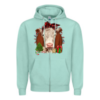 Seafoam Christmas Hereford Zipper Hoodie - JahusDesignShop