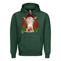 Sports Green Christmas Hereford Zipper Hoodie - JahusDesignShop
