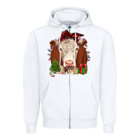 White Christmas Hereford Zipper Hoodie - JahusDesignShop