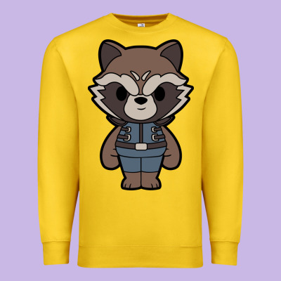 Rocket Racoon Chibi Premium Sweatshirt Designed By Artisfamous
