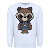 White rocket racoon chibi Premium Sweatshirt - artisFamous