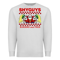 Dove Grey shy guys burger and fries Premium Sweatshirt - artisFamous