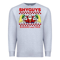 Heather Grey shy guys burger and fries Premium Sweatshirt - artisFamous