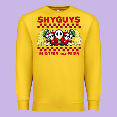 Shy Guys Burger And Fries Premium Sweatshirt Designed By Artisfamous