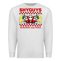 Oatmeal Heather shy guys burger and fries Premium Sweatshirt - artisFamous