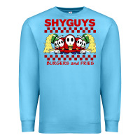 Ocean Blue shy guys burger and fries Premium Sweatshirt - artisFamous