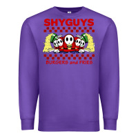 Purple shy guys burger and fries Premium Sweatshirt - artisFamous