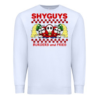 White shy guys burger and fries Premium Sweatshirt - artisFamous