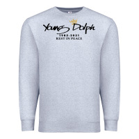 Heather Grey Rest in Peace Young Dolph Premium Sweatshirt - artisFamous