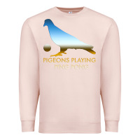 Pale Pink Best Pigeons Playing Ping Pong Music Premium Sweatshirt - artisFamous