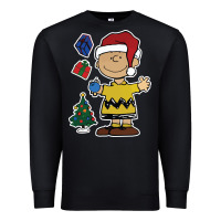 Black charlie brown christmas gifts Premium Sweatshirt - artisFamous