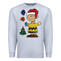 Heather Grey charlie brown christmas gifts Premium Sweatshirt - artisFamous