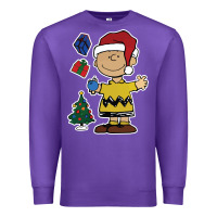 Purple charlie brown christmas gifts Premium Sweatshirt - artisFamous