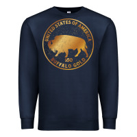 Navy Buffalo Gold Native American - Bison Premium Sweatshirt - artisFamous