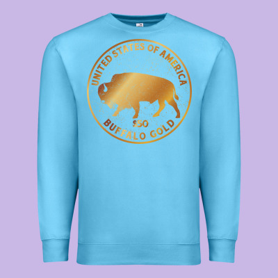 Buffalo Gold Native American - Bison Premium Sweatshirt Designed By Artisfamous