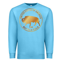 Ocean Blue Buffalo Gold Native American - Bison Premium Sweatshirt - artisFamous