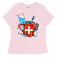 Bubblegum Pink Nurse Coffee Mug Ladies Tee - FaDigitalArtStudio