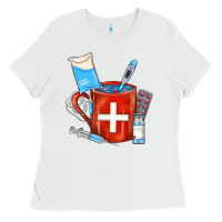 White Nurse Coffee Mug Ladies Tee - FaDigitalArtStudio