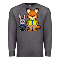 Charcoal Heather zootopia duo chibi Premium Sweatshirt - artisFamous