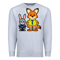 Heather Grey zootopia duo chibi Premium Sweatshirt - artisFamous