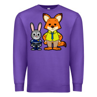 Purple zootopia duo chibi Premium Sweatshirt - artisFamous