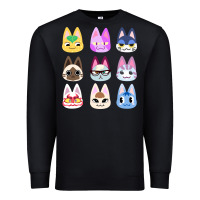Black animal crossing cute cats animal crossing new horizons Premium Sweatshirt - artisFamous