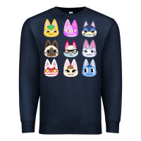 Navy animal crossing cute cats animal crossing new horizons Premium Sweatshirt - artisFamous