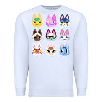 White animal crossing cute cats animal crossing new horizons Premium Sweatshirt - artisFamous