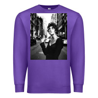 Purple linda evangelista fashion model Premium Sweatshirt - artisFamous