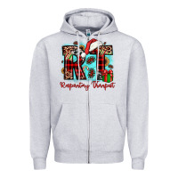 Heather Grey christmas rt respiratory therapist Zipper Hoodie - JahusDesignShop