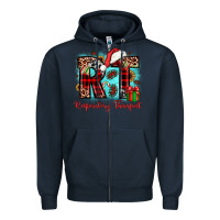 Navy christmas rt respiratory therapist Zipper Hoodie - JahusDesignShop