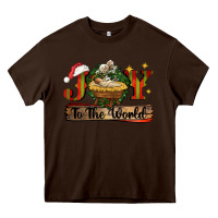 Chocolate Brown joy to the world Heavy Core Tee - CowGirlArtShop
