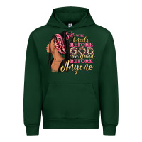 Forest Green She who kneels before god can stand before anyone Urban Hoodie - RanaPortraitStore