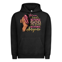 Pigment Black She who kneels before god can stand before anyone Urban Hoodie - RanaPortraitStore