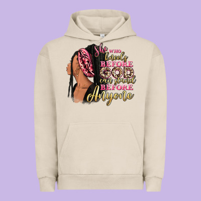 She Who Kneels Before God Can Stand Before Anyone Urban Hoodie Designed By Ranaportraitstore