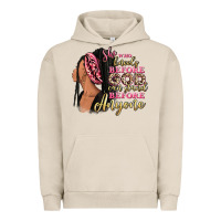 Pigment French Oak She who kneels before god can stand before anyone Urban Hoodie - RanaPortraitStore