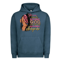 Pigment Midnight Navy She who kneels before god can stand before anyone Urban Hoodie - RanaPortraitStore