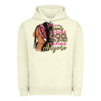 Pigment Pistachio She who kneels before god can stand before anyone Urban Hoodie - RanaPortraitStore