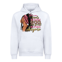 White She who kneels before god can stand before anyone Urban Hoodie - RanaPortraitStore