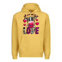 Antique Gold All We Need İs Moo Love Premium Hoodie - SublimationCraftShop