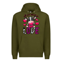 Army Green All We Need İs Moo Love Premium Hoodie - SublimationCraftShop