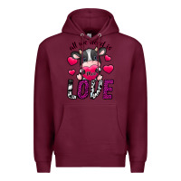 Burgundy All We Need İs Moo Love Premium Hoodie - SublimationCraftShop