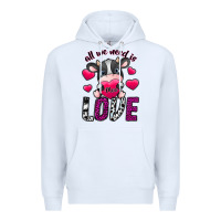 White All We Need İs Moo Love Premium Hoodie - SublimationCraftShop