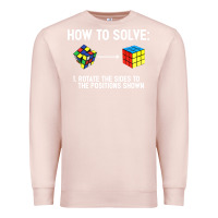 Pale Pink youth rubiks cube rotate the sides to the position shown cube Premium Sweatshirt - DesigneFamous