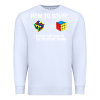 White youth rubiks cube rotate the sides to the position shown cube Premium Sweatshirt - DesigneFamous