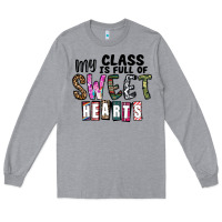 Heather Grey my class ısfull of sweet hearts Long Sleeve Tee - CowhideDigitalArt
