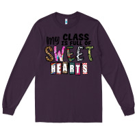 Plum my class ısfull of sweet hearts Long Sleeve Tee - CowhideDigitalArt