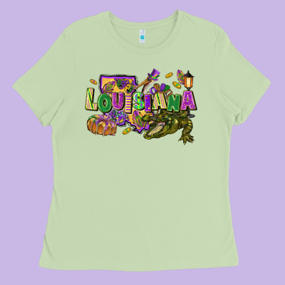 Louisiana Mardi Gras Ladies Tee Designed By Fadigitalartstudio